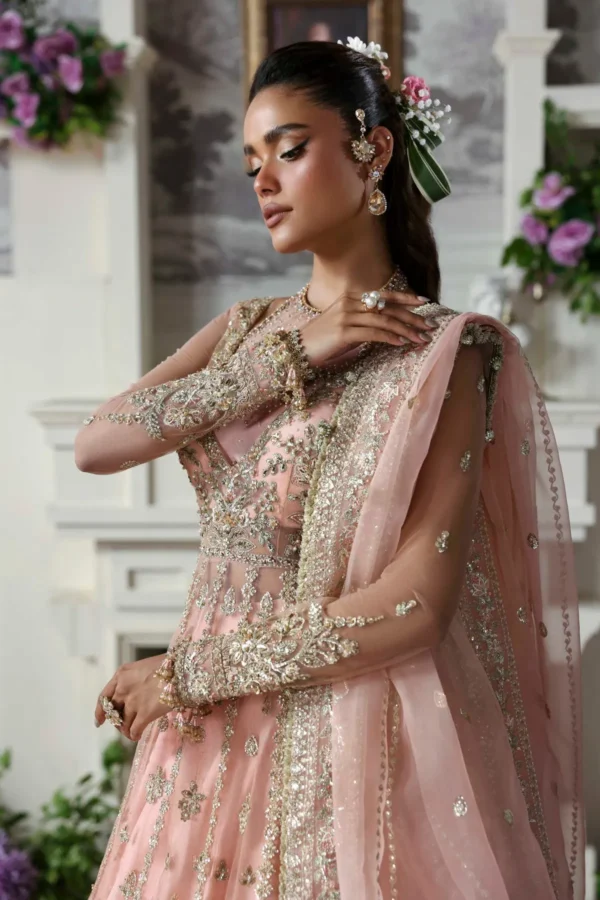 Pink Russian Grip Lehenga 5 Yards - Matching Embroidered Pink Net Lehenga with Russian Grip Fabric for Perfect Drape