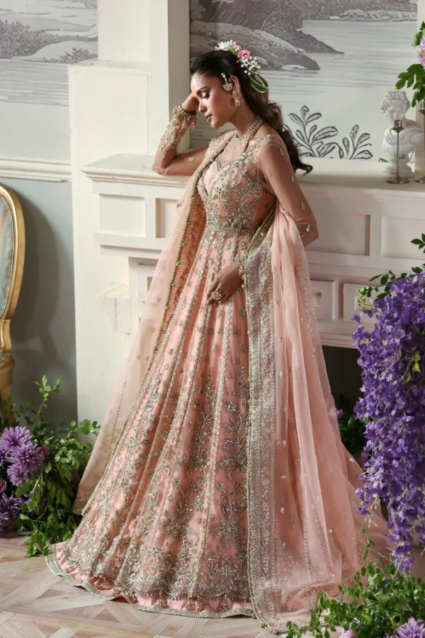 Pink Russian Grip Lehenga 5 Yards - Matching Embroidered Pink Net Lehenga with Russian Grip Fabric for Perfect Drape