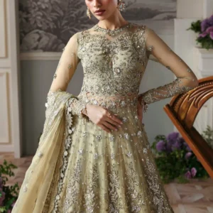 Pista Green Organza Embroidered Lehenga Choli - Hand Embellished Pakistani Bridal Wear by Sana Fashion Studio