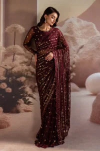 Pakistani Sarees Online | Bridal Red Formal Saree — Sana Fashion Studio
