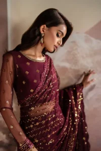 Pakistani Sarees Online | Bridal Red Formal Saree — Sana Fashion Studio