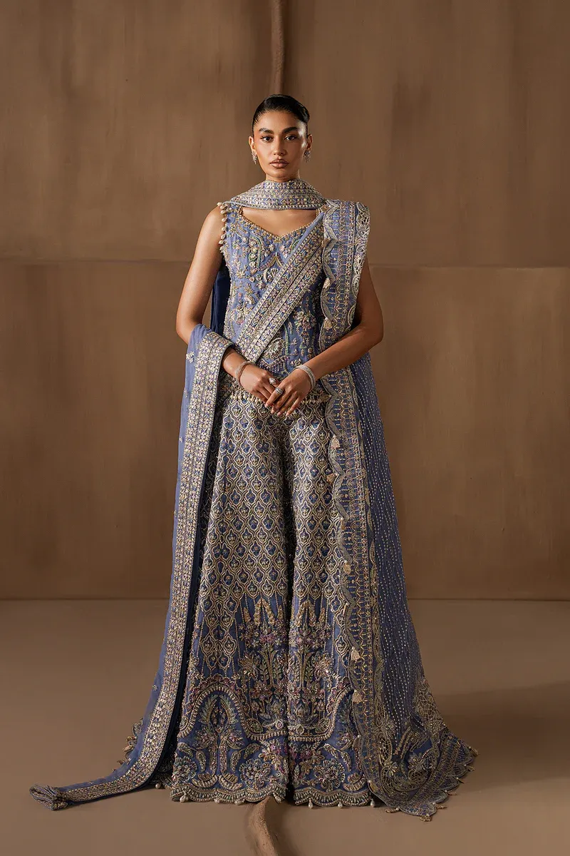 Pakistani sharara suit raw silk trouser detail